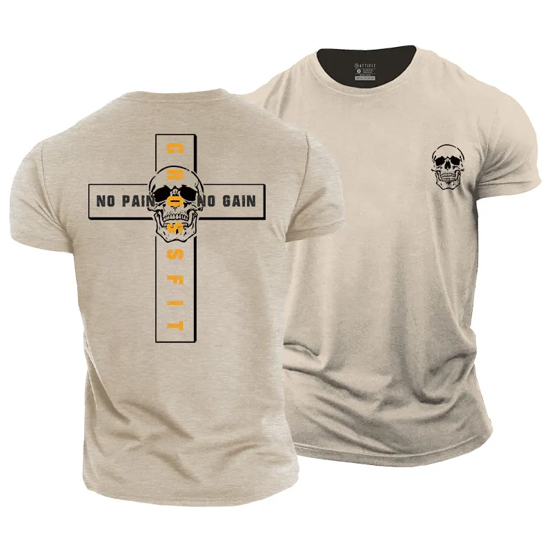 No Pain No Gain Print Men's Fitness T-shirts
