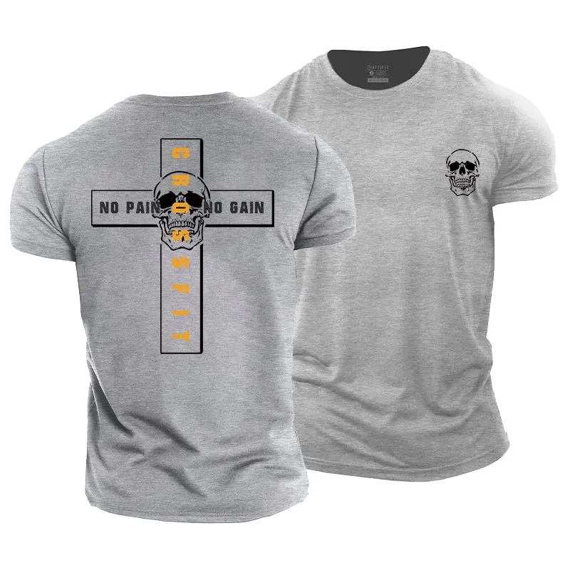 No Pain No Gain Print Men's Fitness T-shirts