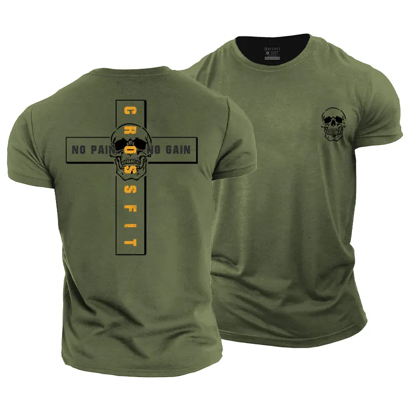 No Pain No Gain Print Men's Fitness T-shirts
