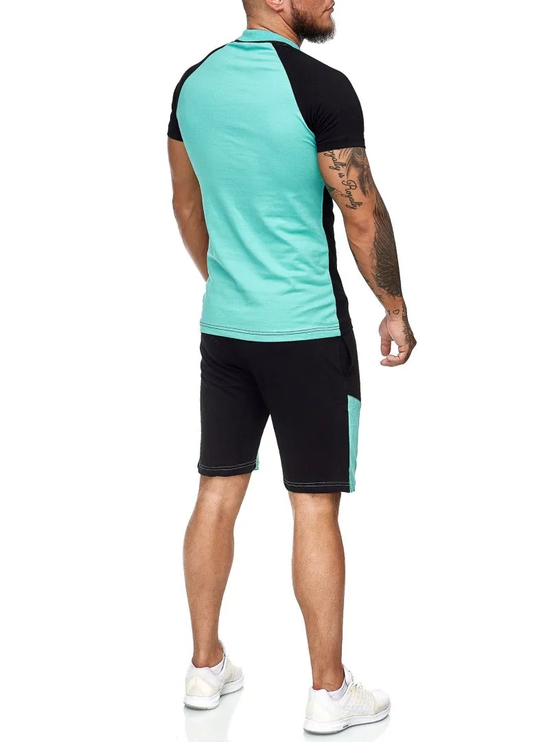 Palu Polo Shirt   Short  Ensemble - Black Green X0017C