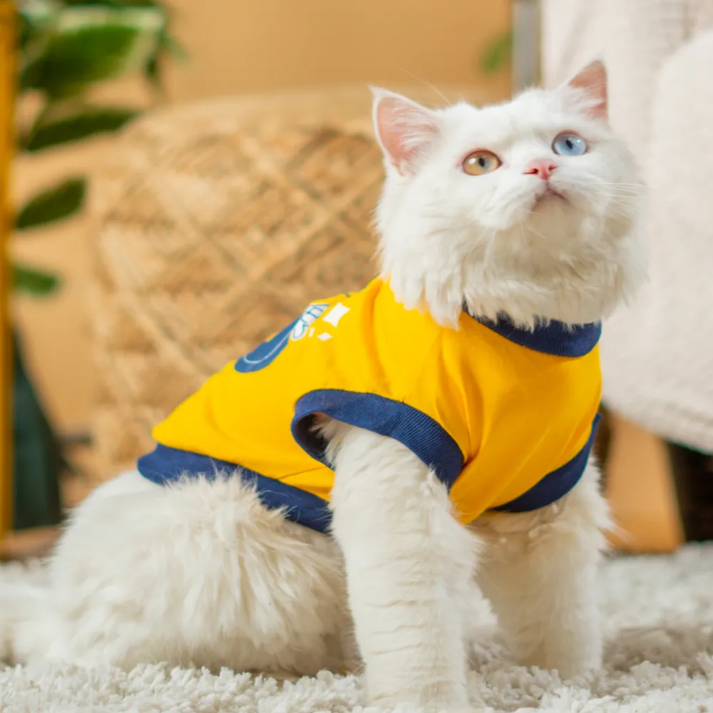 Pet Set Go Coolest Kid T-shirt for Cats (Yellow)
