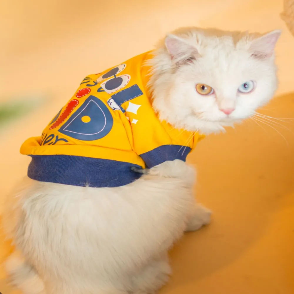Pet Set Go Coolest Kid T-shirt for Cats (Yellow)