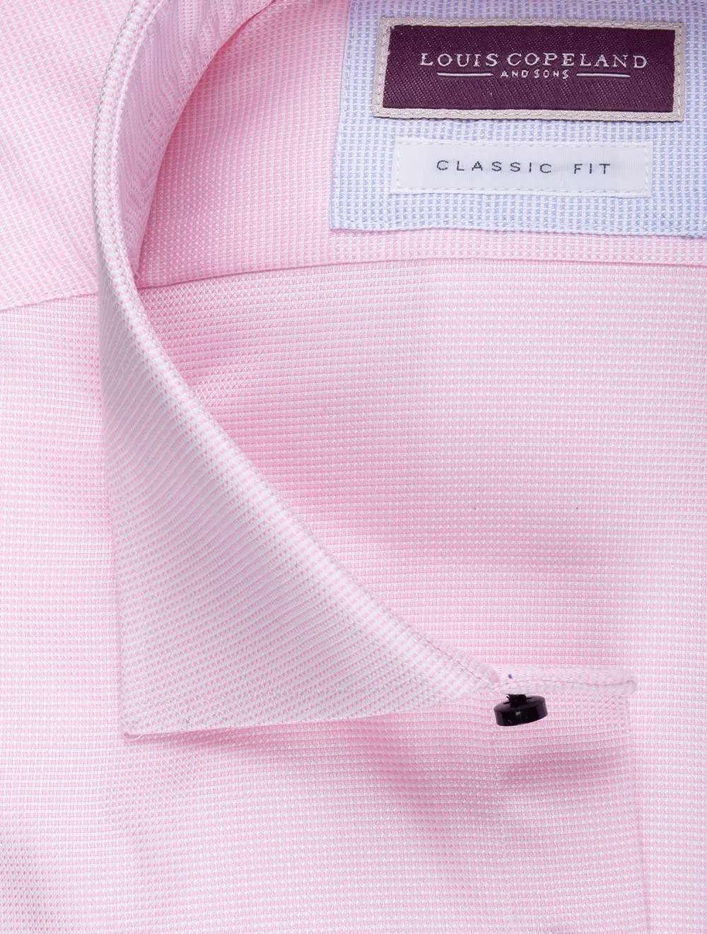 Pinpoint Contrast Button Shirt Pink