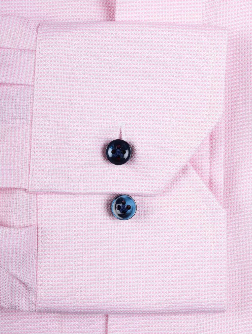 Pinpoint Contrast Button Shirt Pink
