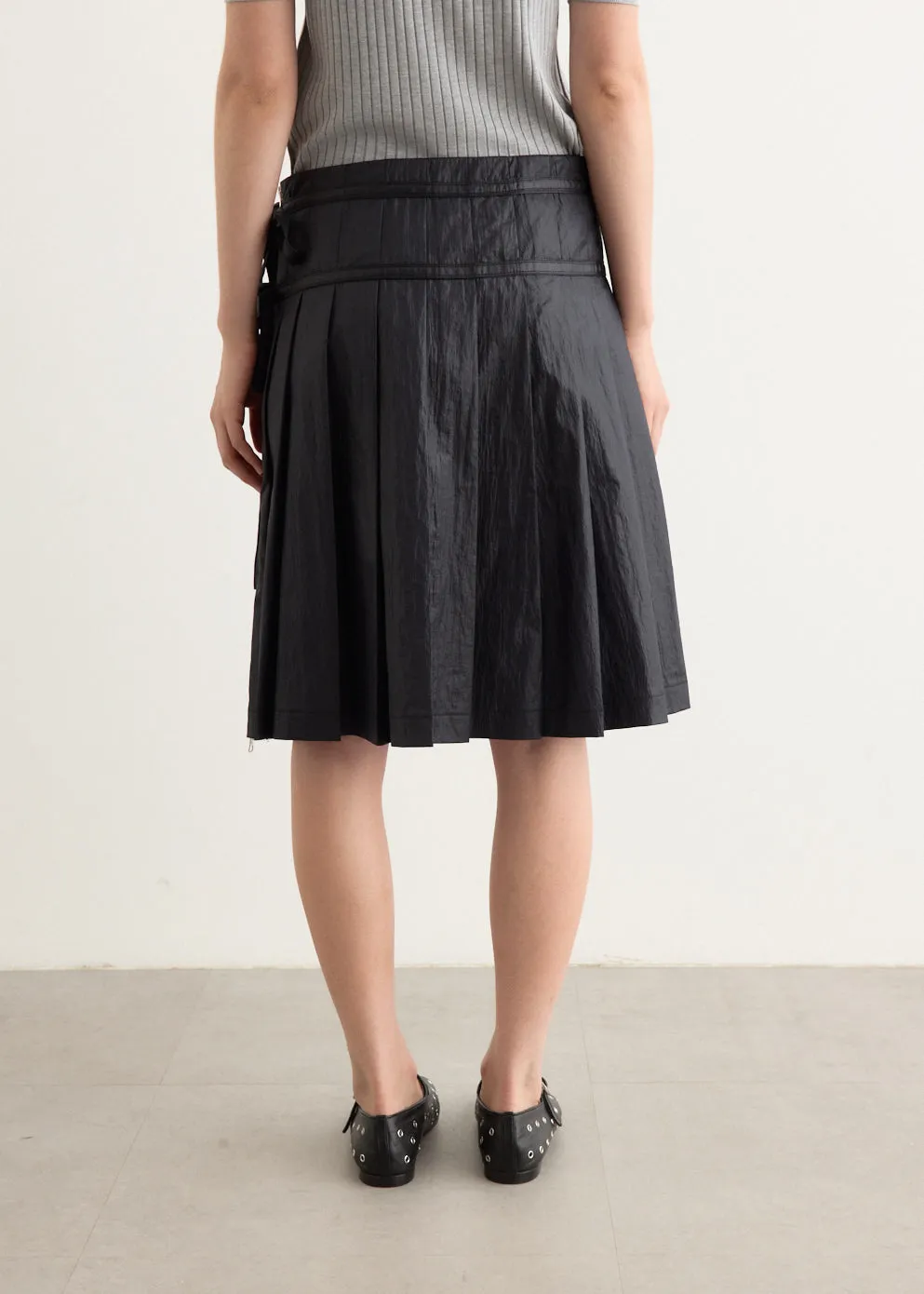 Pleated Zipper Skirt