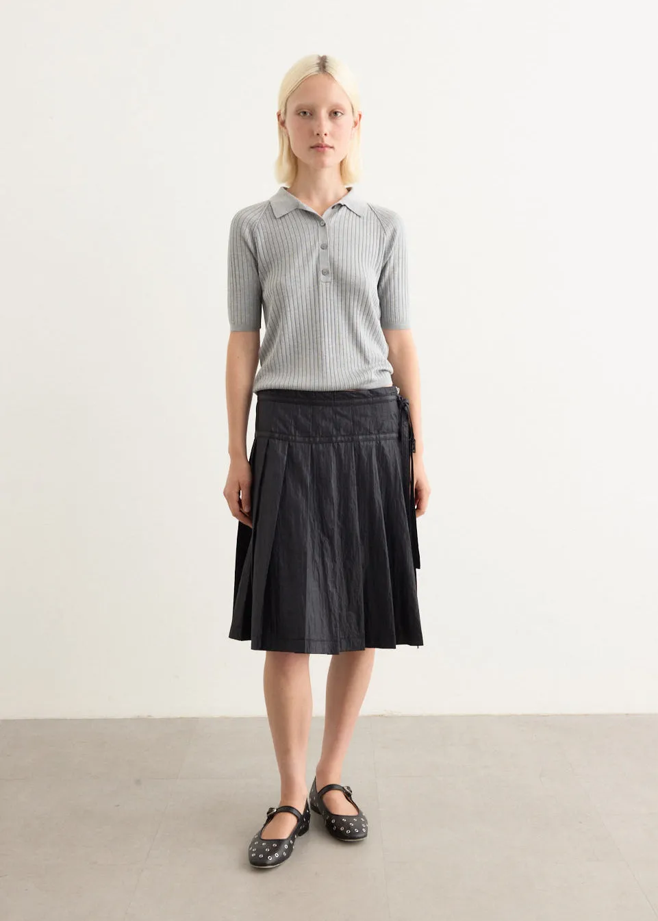 Pleated Zipper Skirt