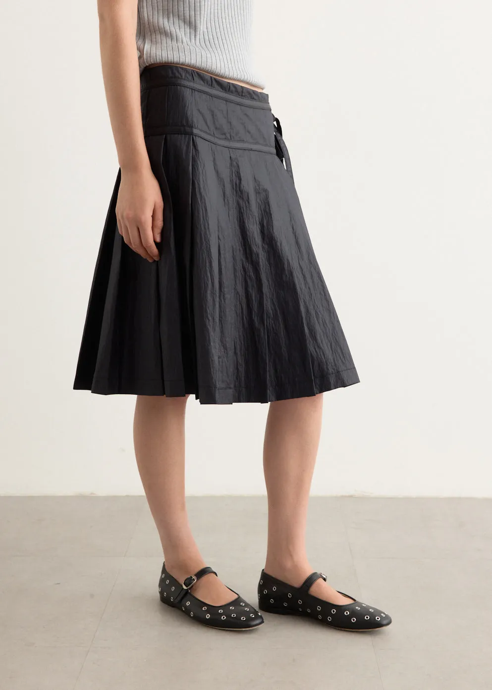 Pleated Zipper Skirt
