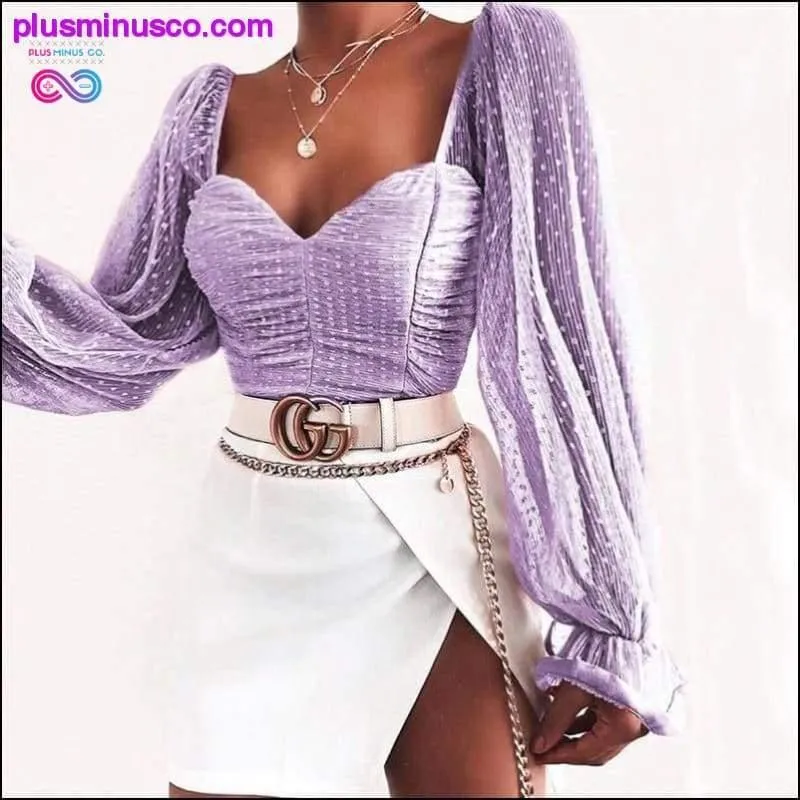 Polka Dot Blouse Women Mesh Shirts Pink Tops Sweetheart