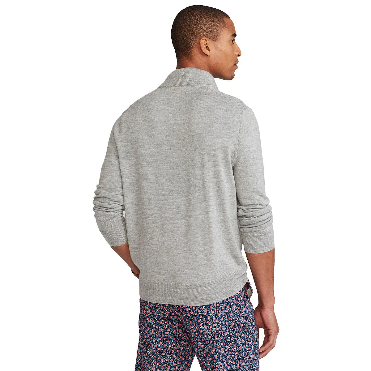 Polo Ralph Lauren Half Button Mock Light Grey Heather Mens Golf Sweater