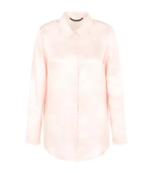 Printed Viscose Sheen Twill Button Up Shirt