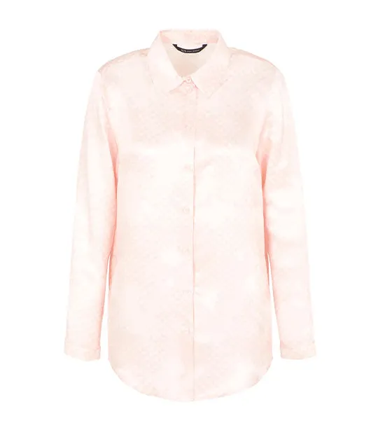 Printed Viscose Sheen Twill Button Up Shirt