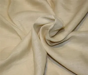 Pure linen fabric cream color 112&quot;wide