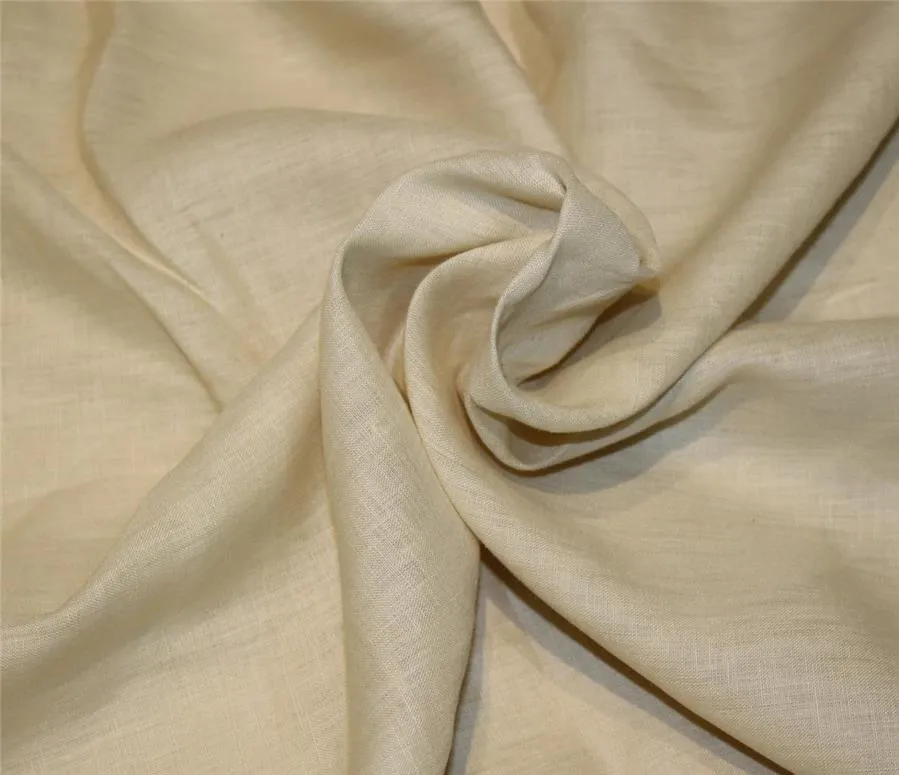 Pure linen fabric cream color 112&quot;wide