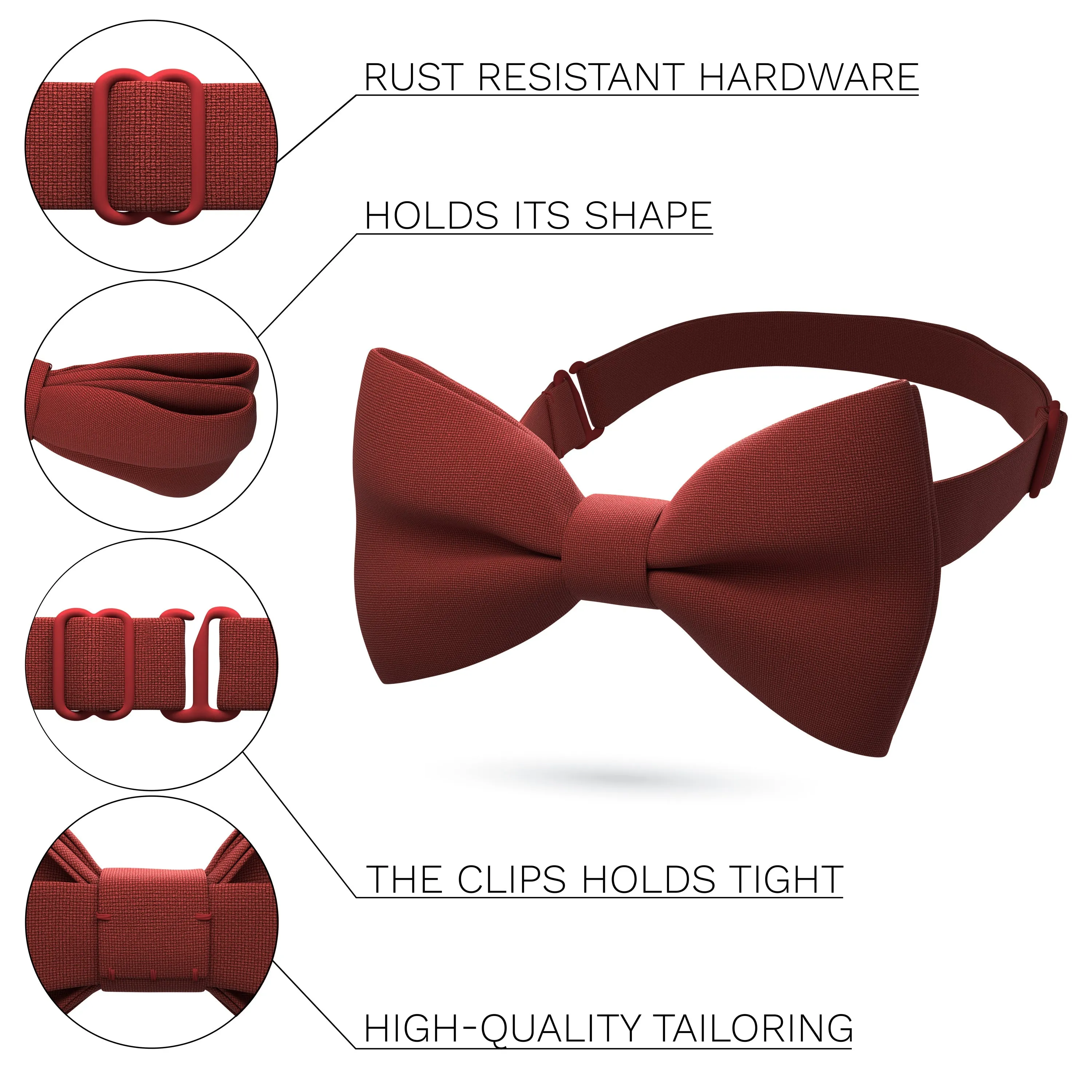 Reddish Rust Bow Tie