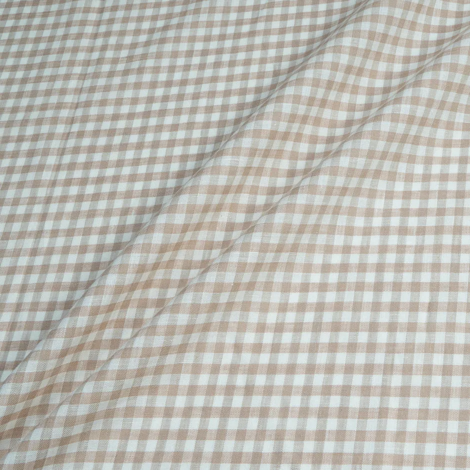 Sand & White Checkered Linen