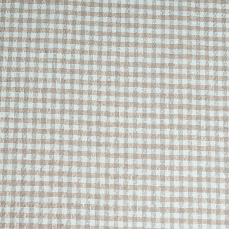 Sand & White Checkered Linen