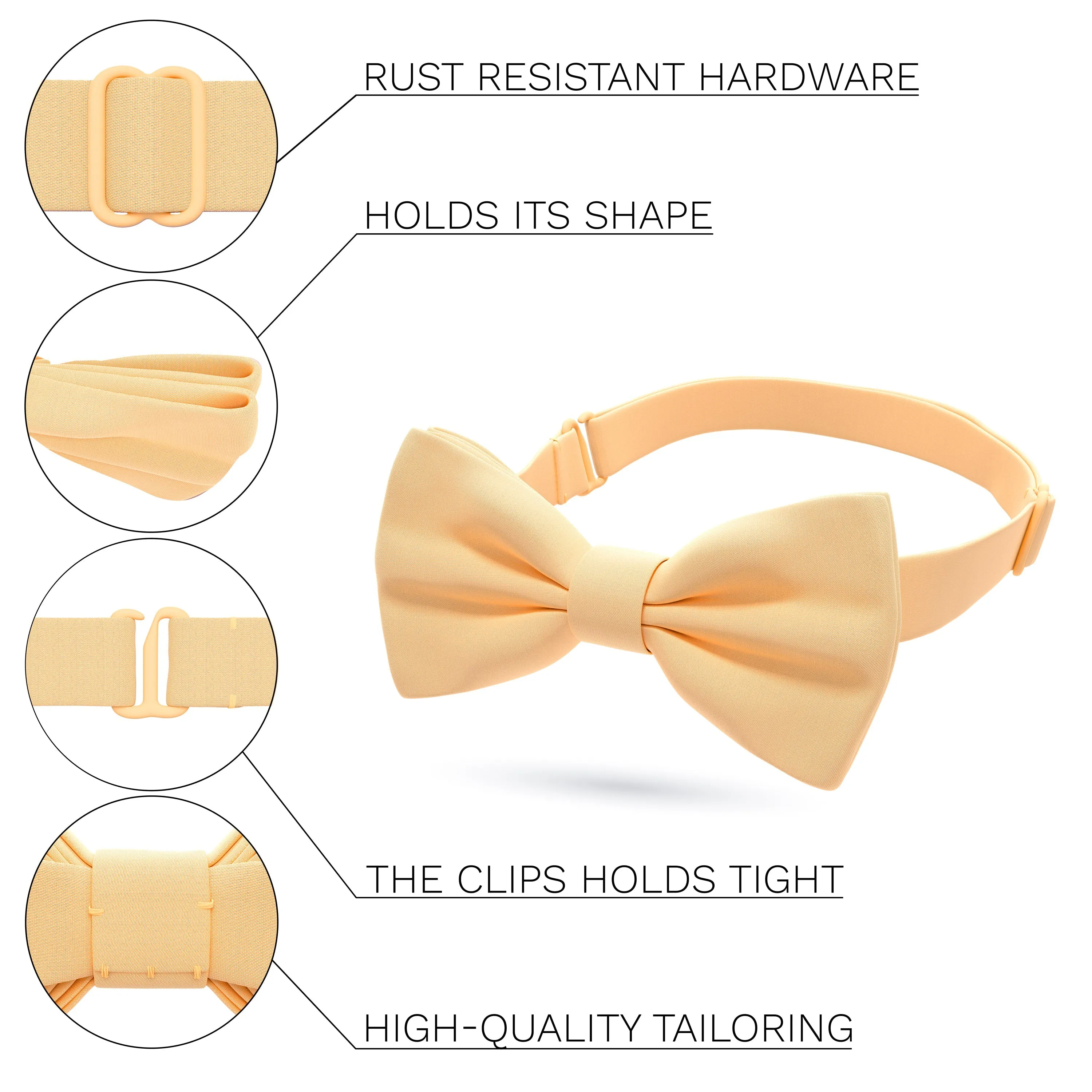 Satin Gold Bow Tie