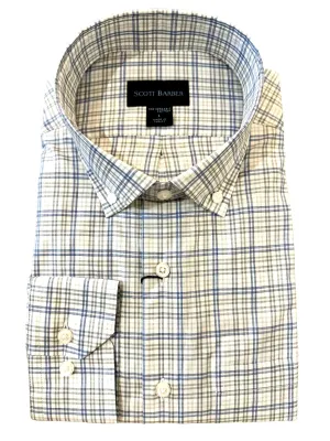 Scott Barber Organic Cotton Check Shirt Slate