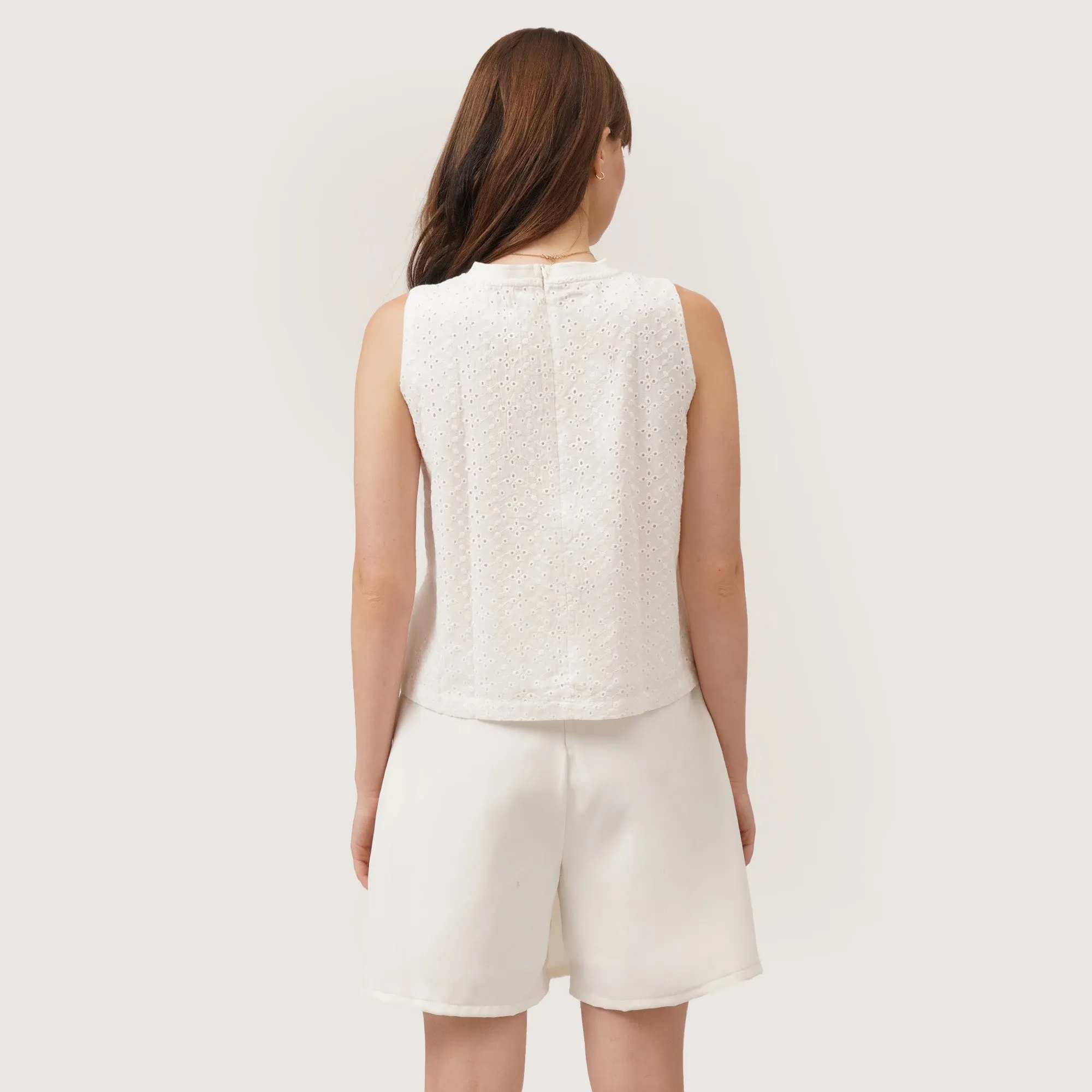 Sleeveless Eyelet Tank Top