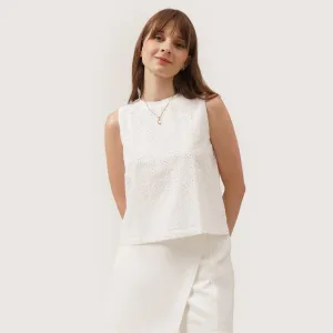 Sleeveless Eyelet Tank Top