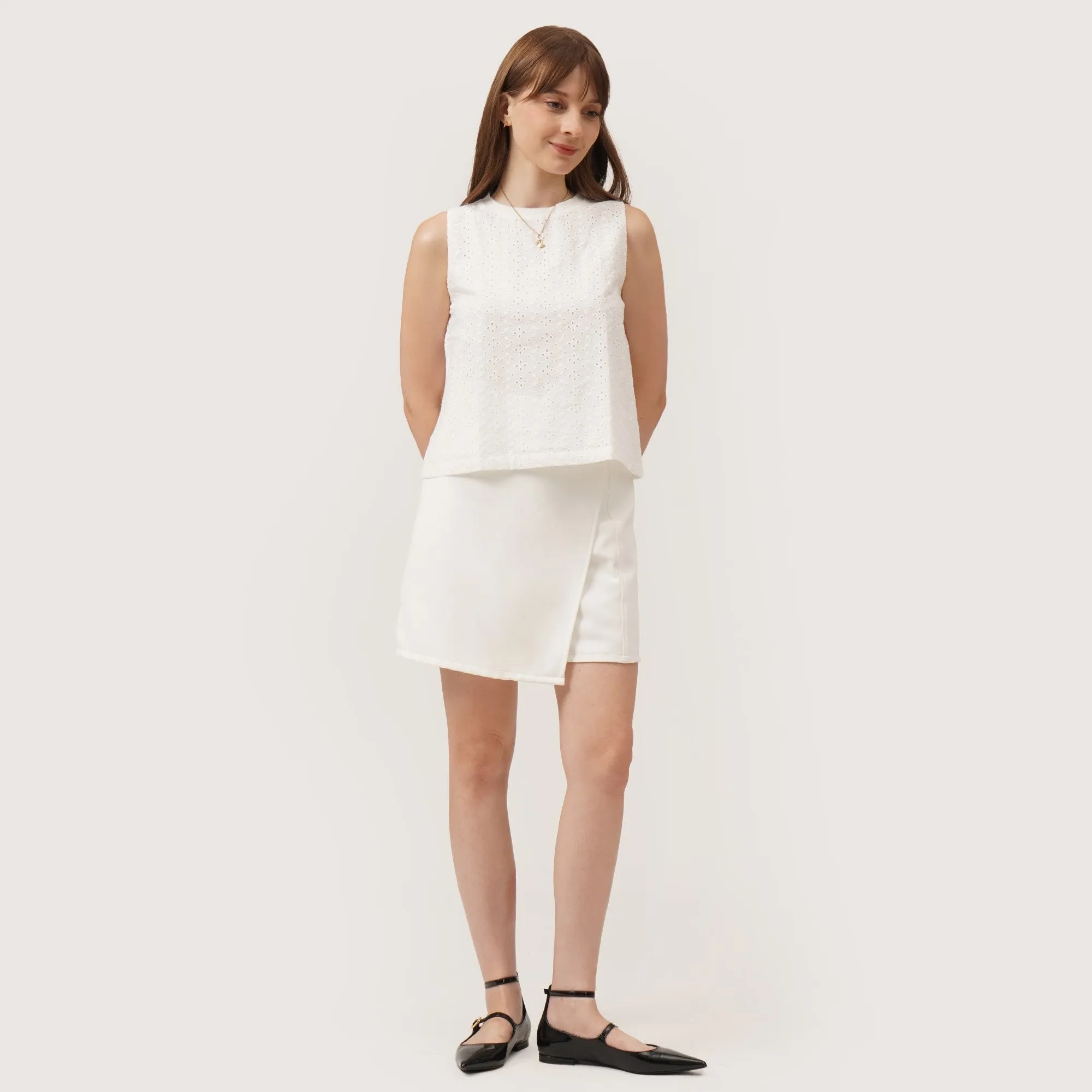 Sleeveless Eyelet Tank Top