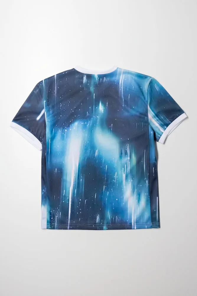Sporty Short Sleeve T-Shirt Blue