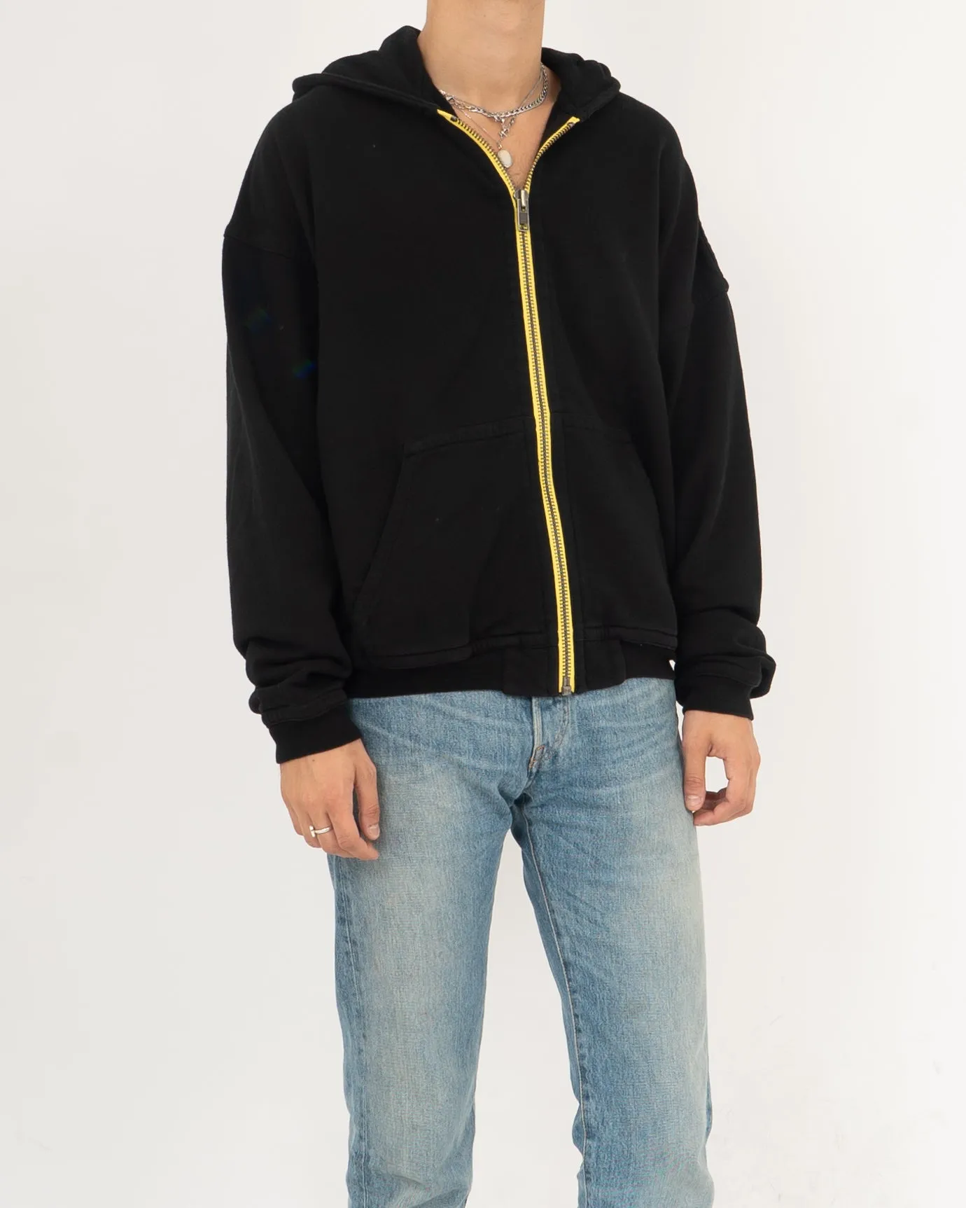 SS17 Yellow Contrast Zip Hoodie