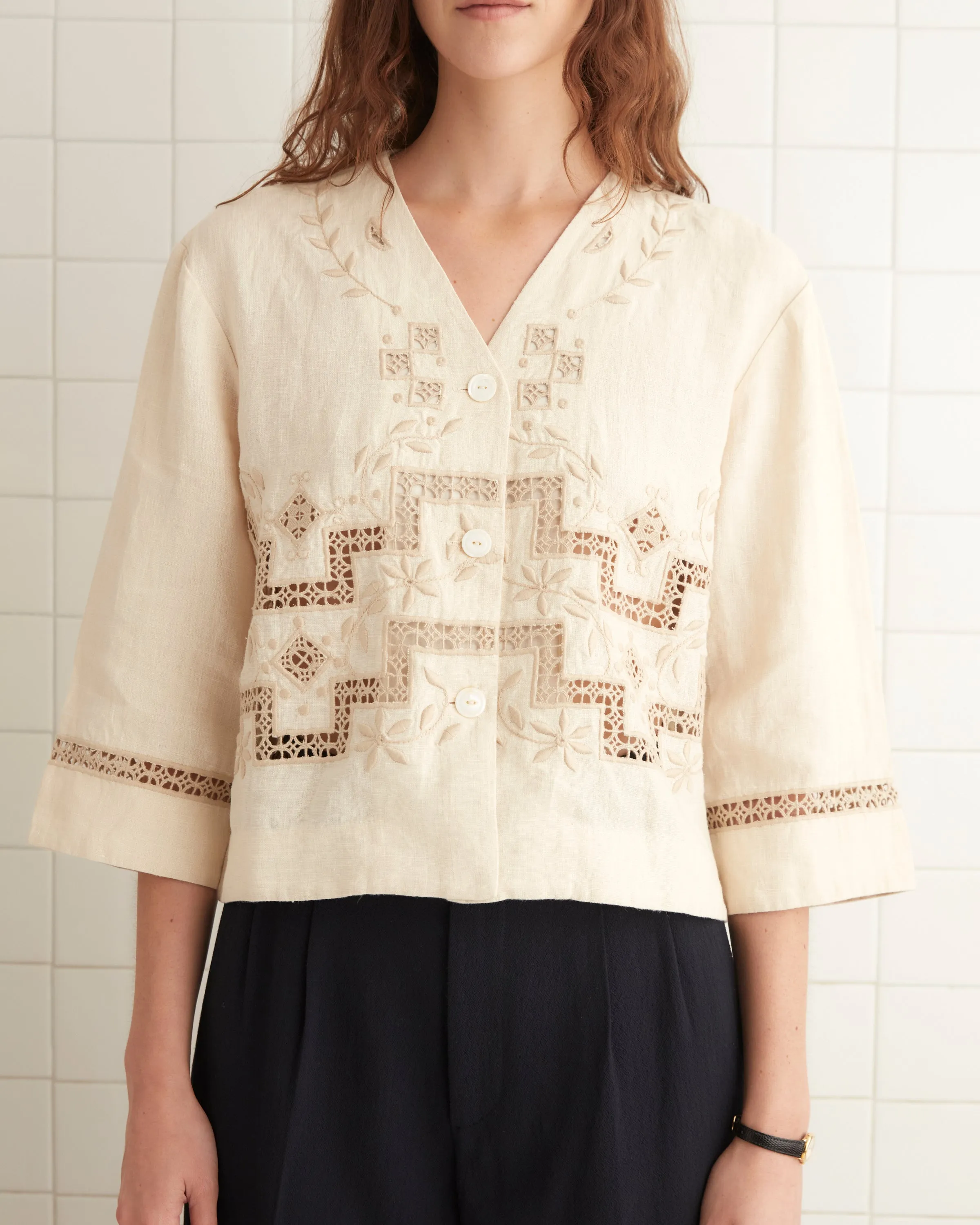 Step Cutwork Overshirt