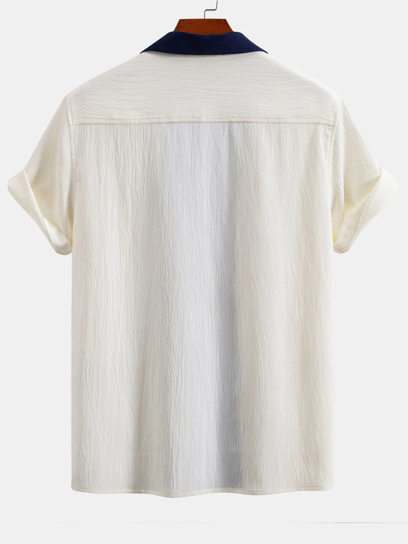 Textured Contrast Cuban Shirt & Straight Leg Pants
