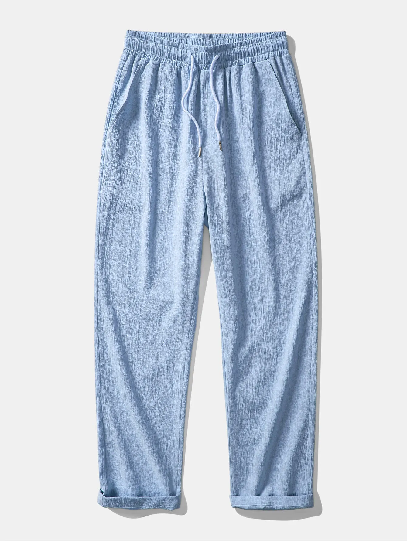 Textured Contrast Cuban Shirt & Straight Leg Pants
