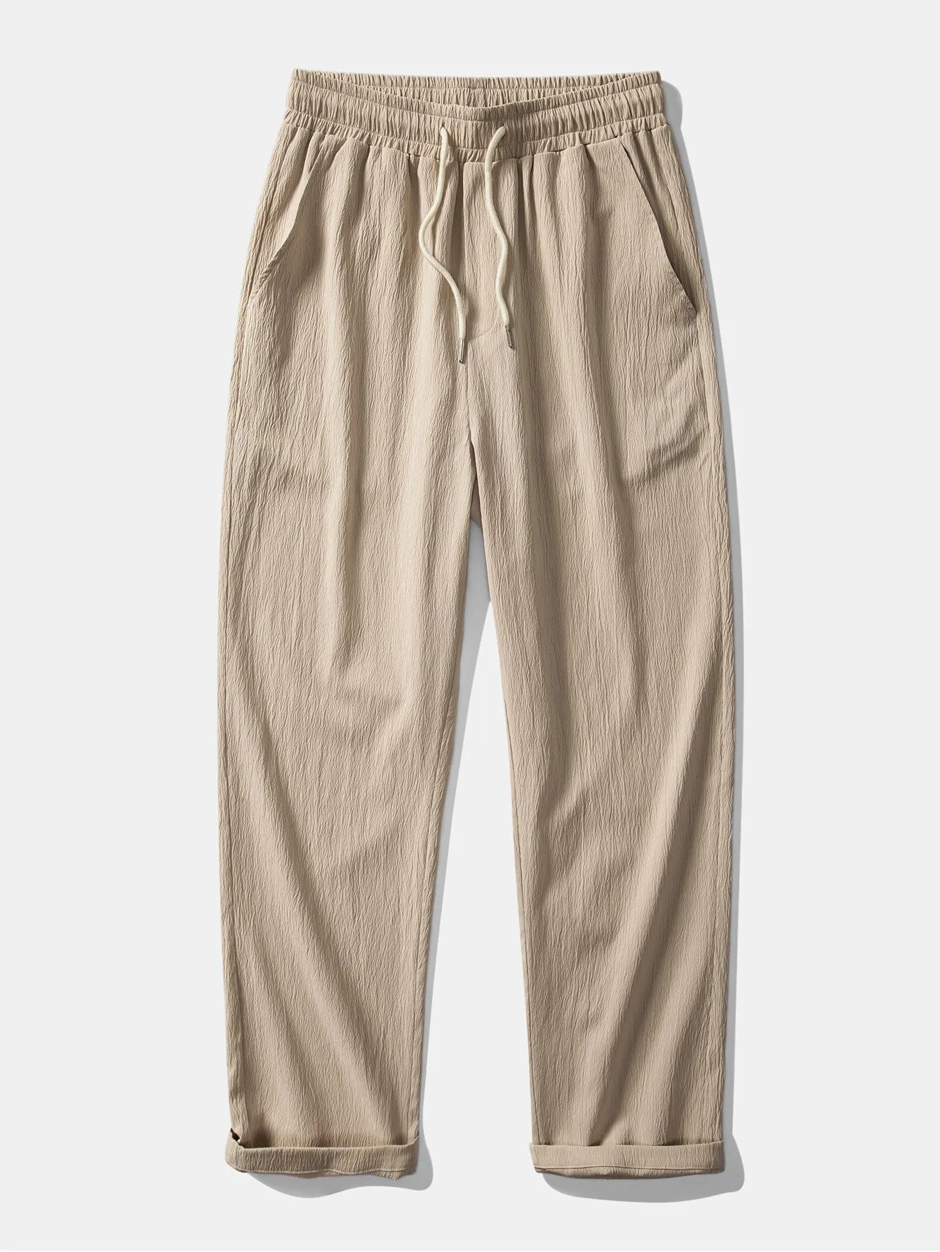 Textured Contrast Cuban Shirt & Straight Leg Pants