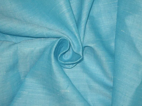 two tone linen fabric {iridescent} light blue with white slubs 54" wide [2169]