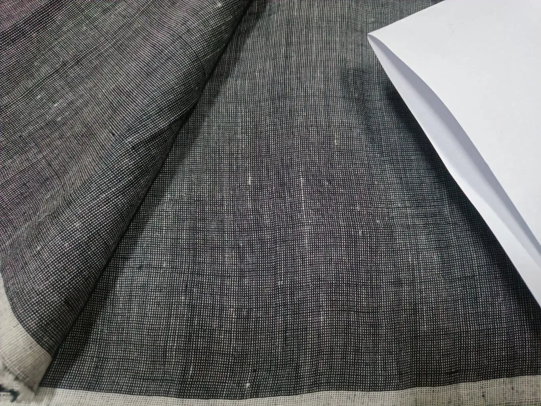 two tone linen{iridescent} fabric black x white colour 54&quot; wide