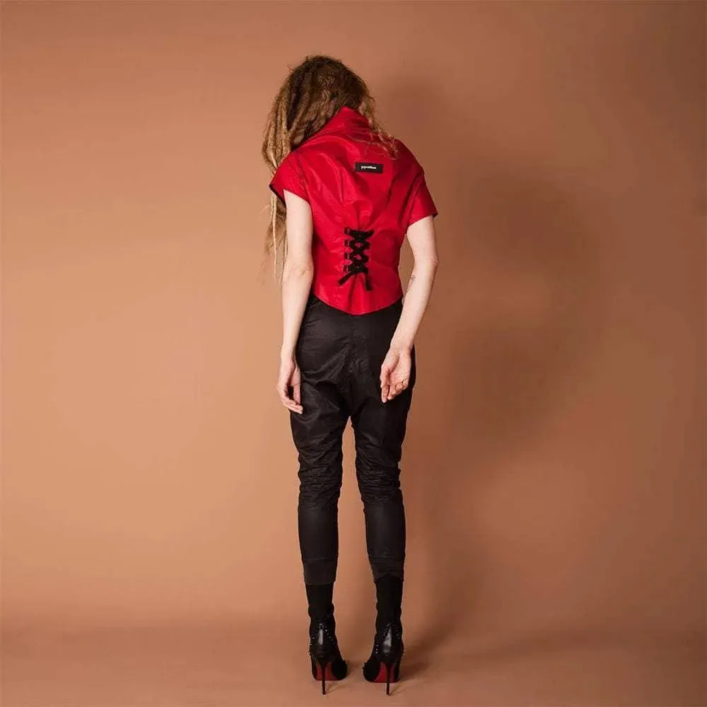 Unique Women’s Shirt with Reversible Collar Drape
