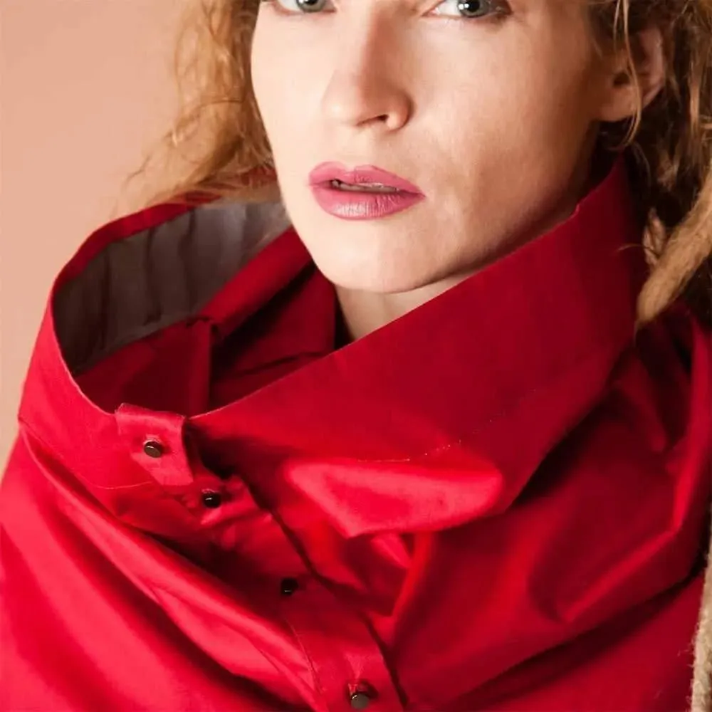 Unique Women’s Shirt with Reversible Collar Drape