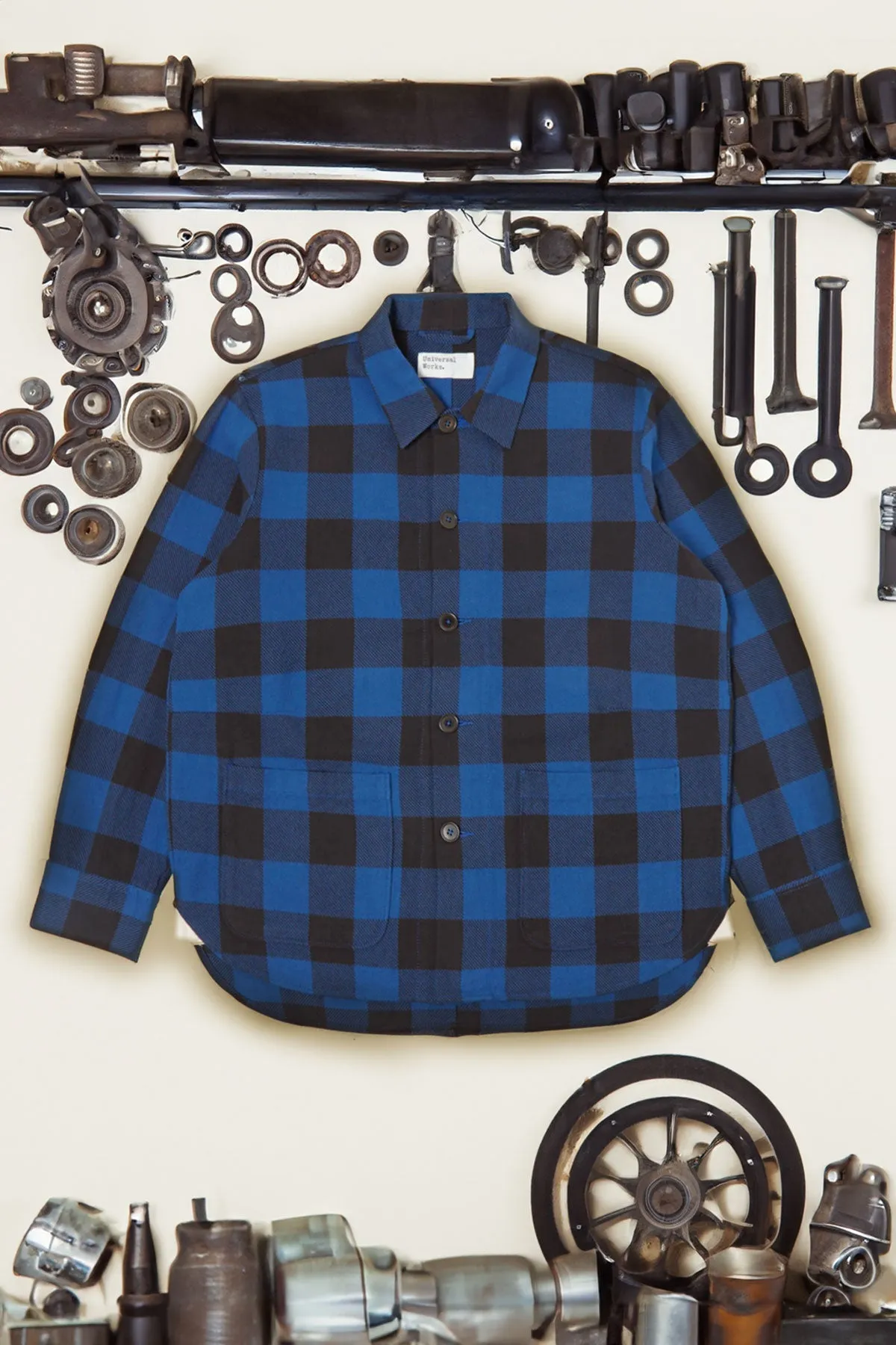 Universal Works - Travail Shirt In Navy Winter Gingham