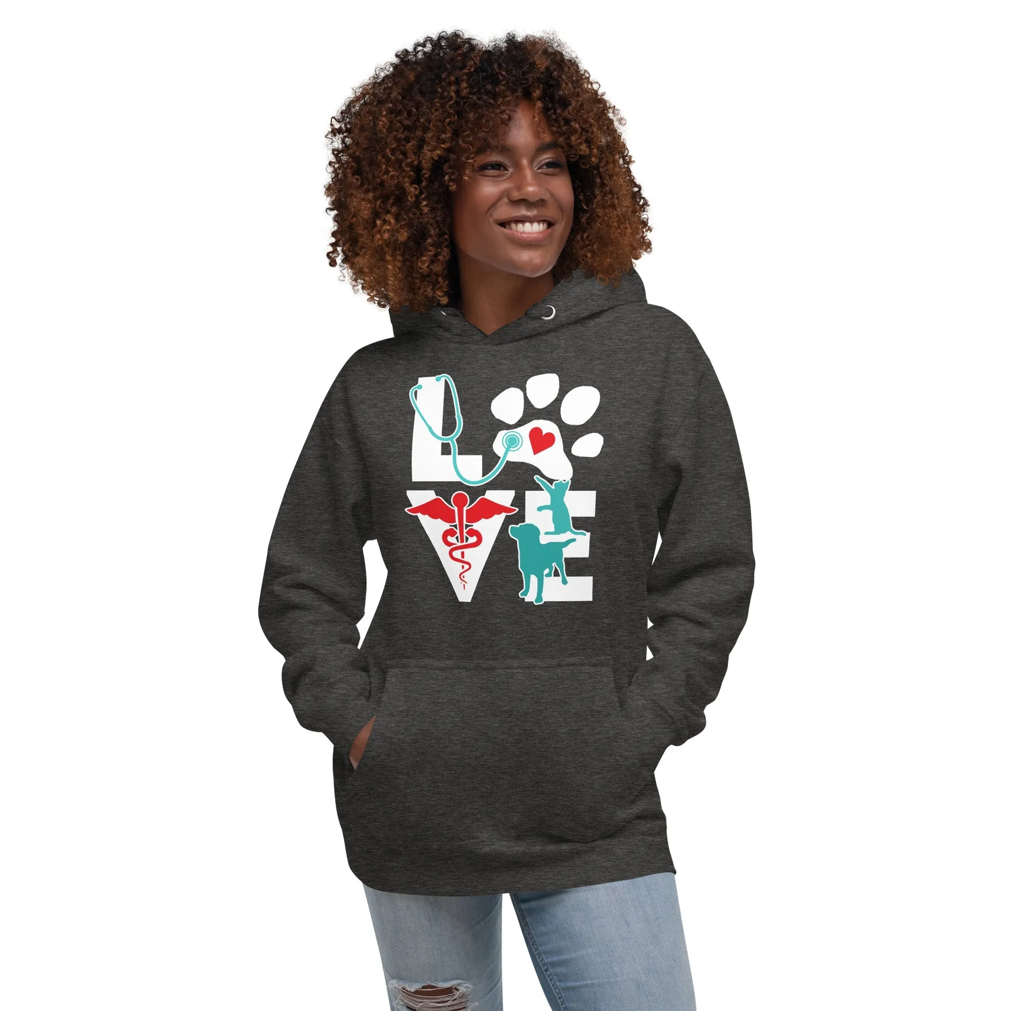 Veterinary Love Dog and Cat Unisex Premium Hoodie