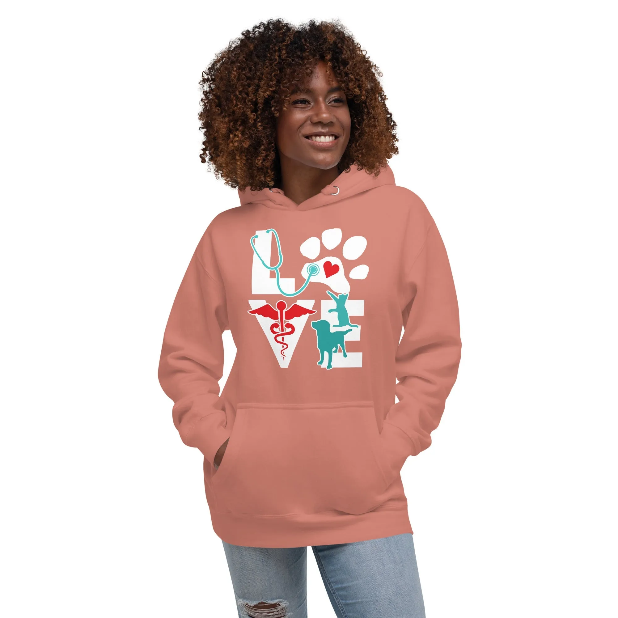 Veterinary Love Dog and Cat Unisex Premium Hoodie