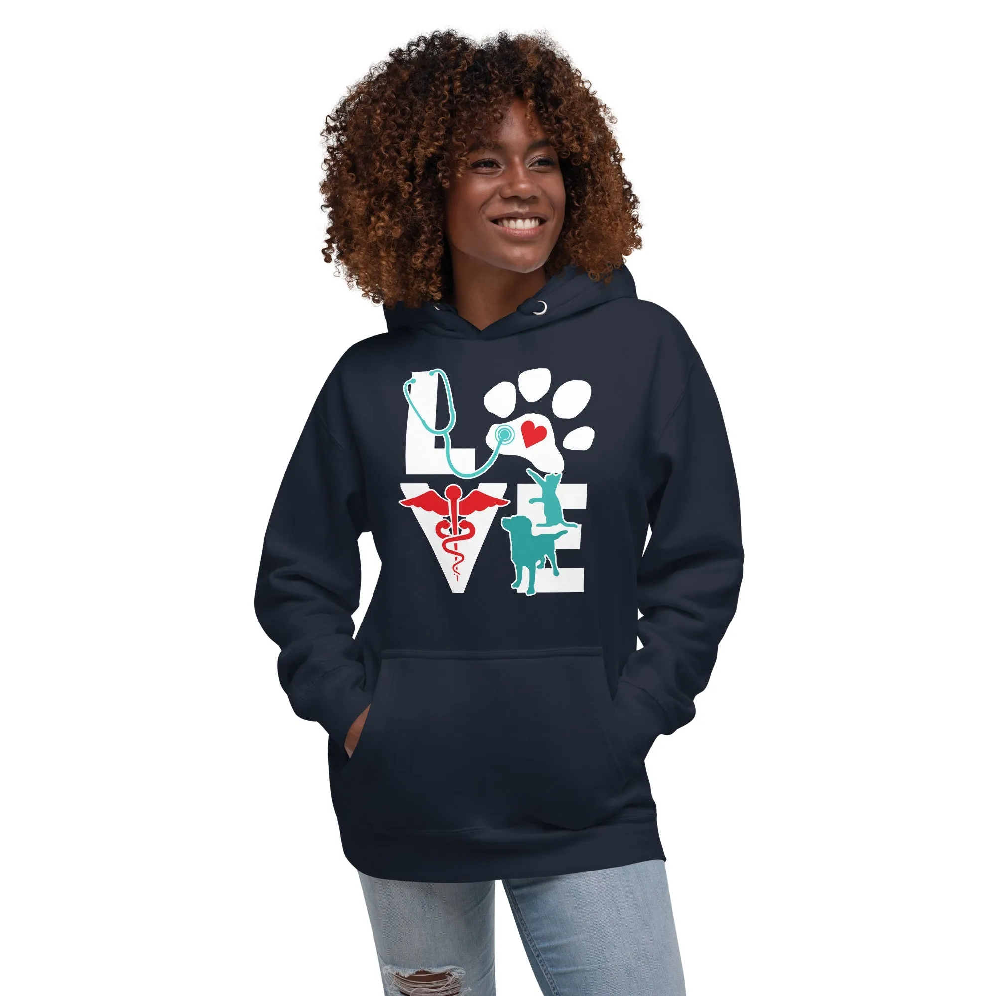 Veterinary Love Dog and Cat Unisex Premium Hoodie