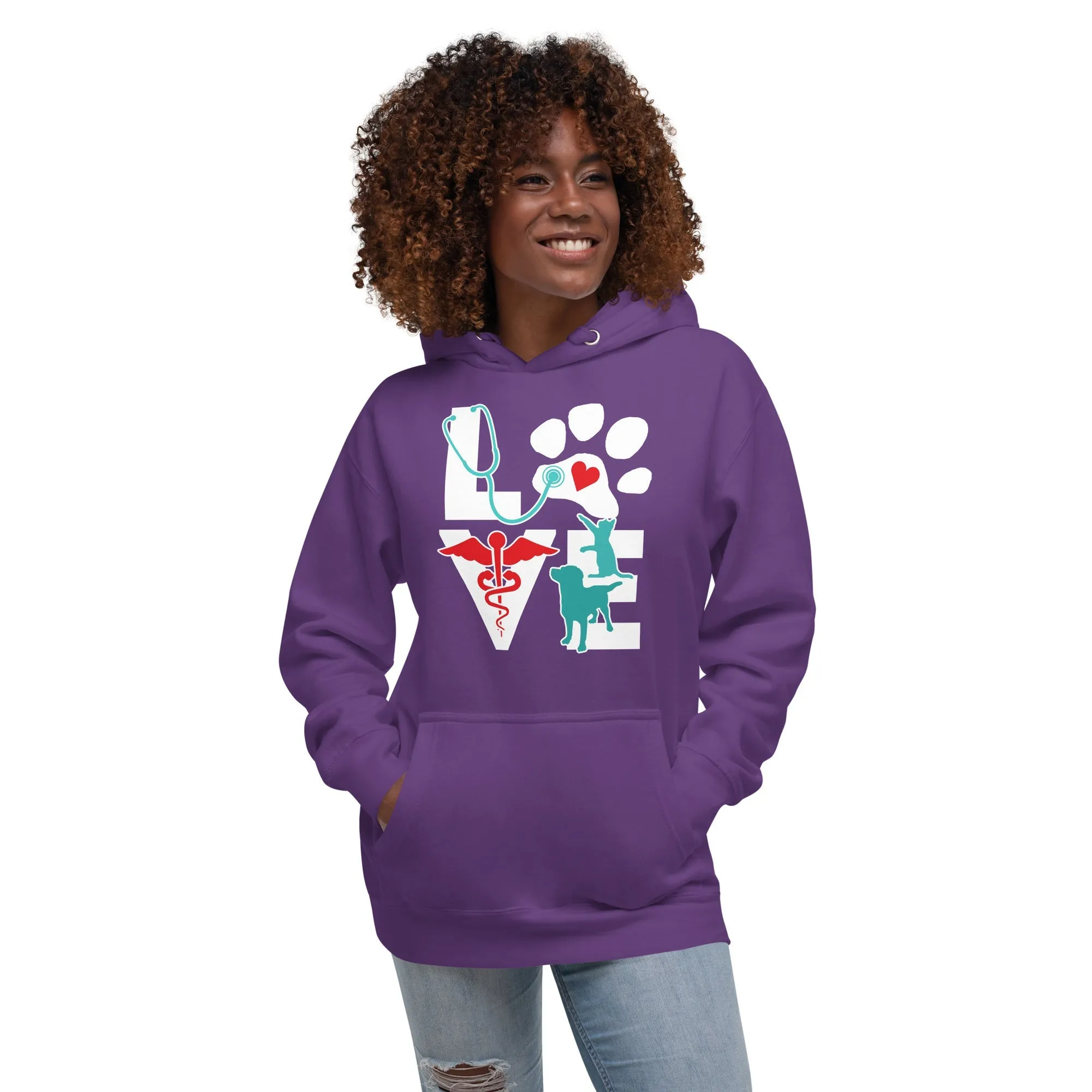 Veterinary Love Dog and Cat Unisex Premium Hoodie