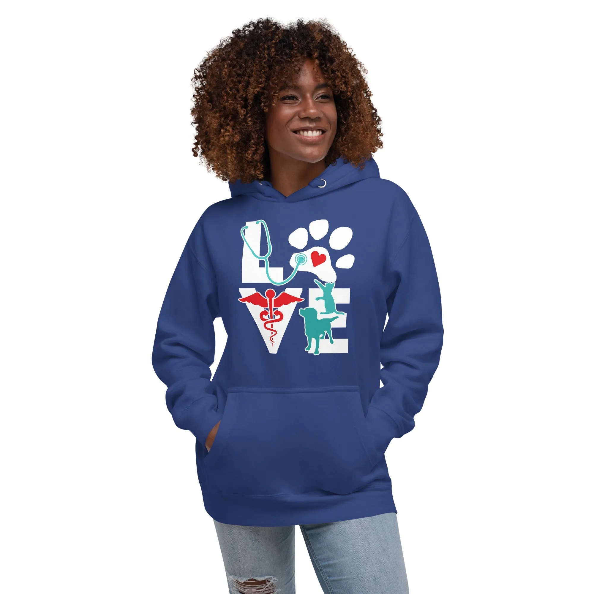 Veterinary Love Dog and Cat Unisex Premium Hoodie