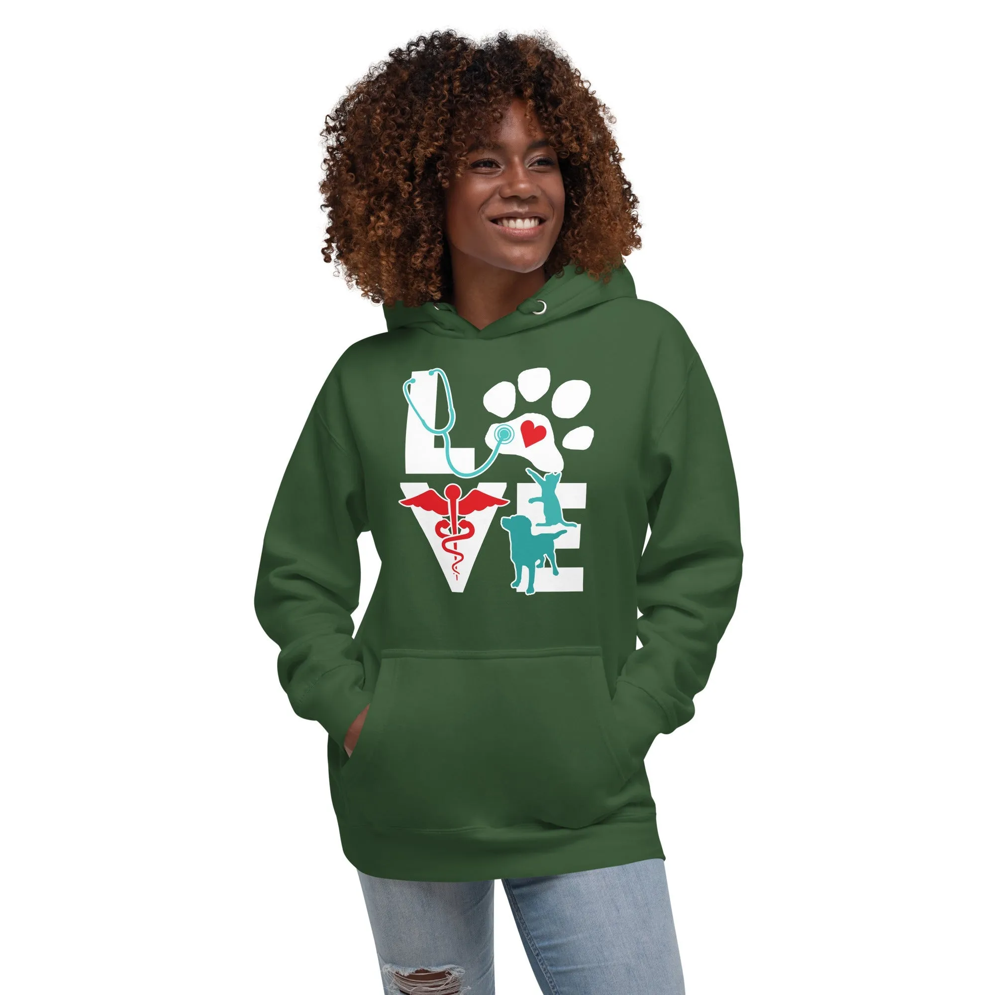 Veterinary Love Dog and Cat Unisex Premium Hoodie
