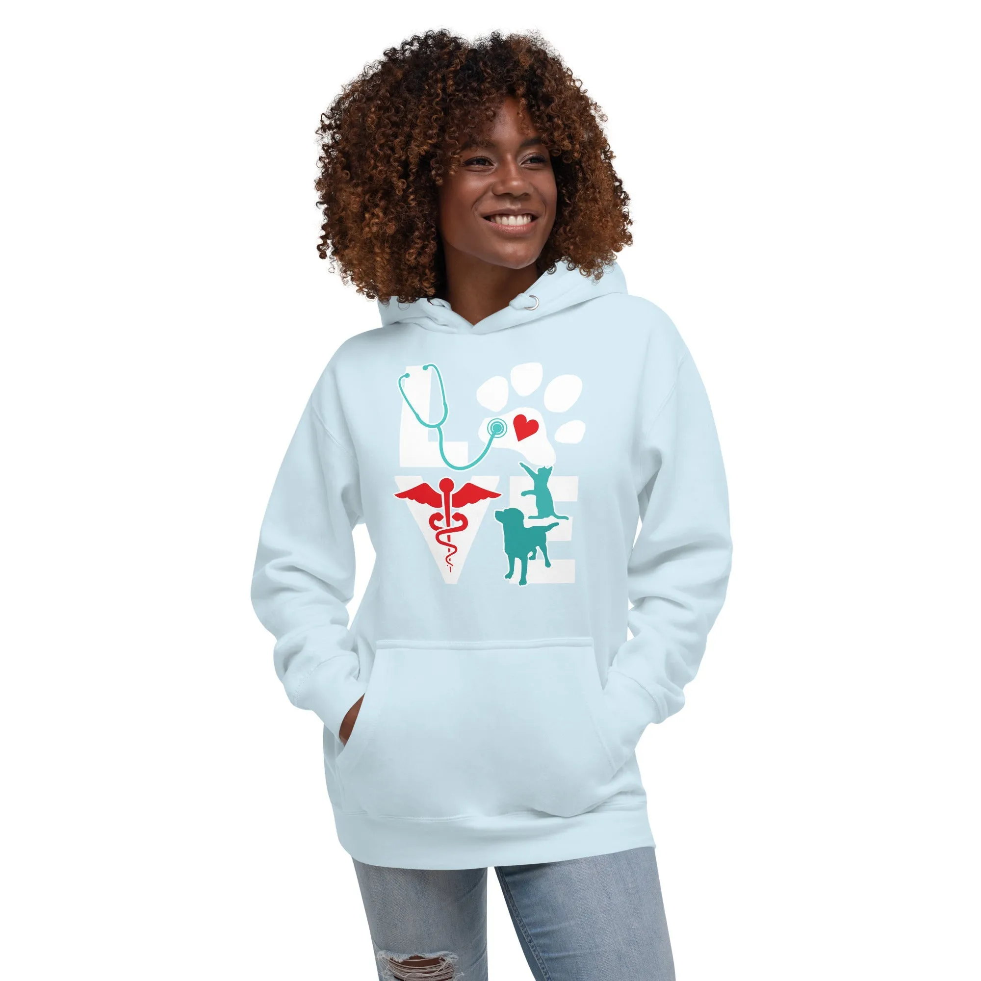 Veterinary Love Dog and Cat Unisex Premium Hoodie