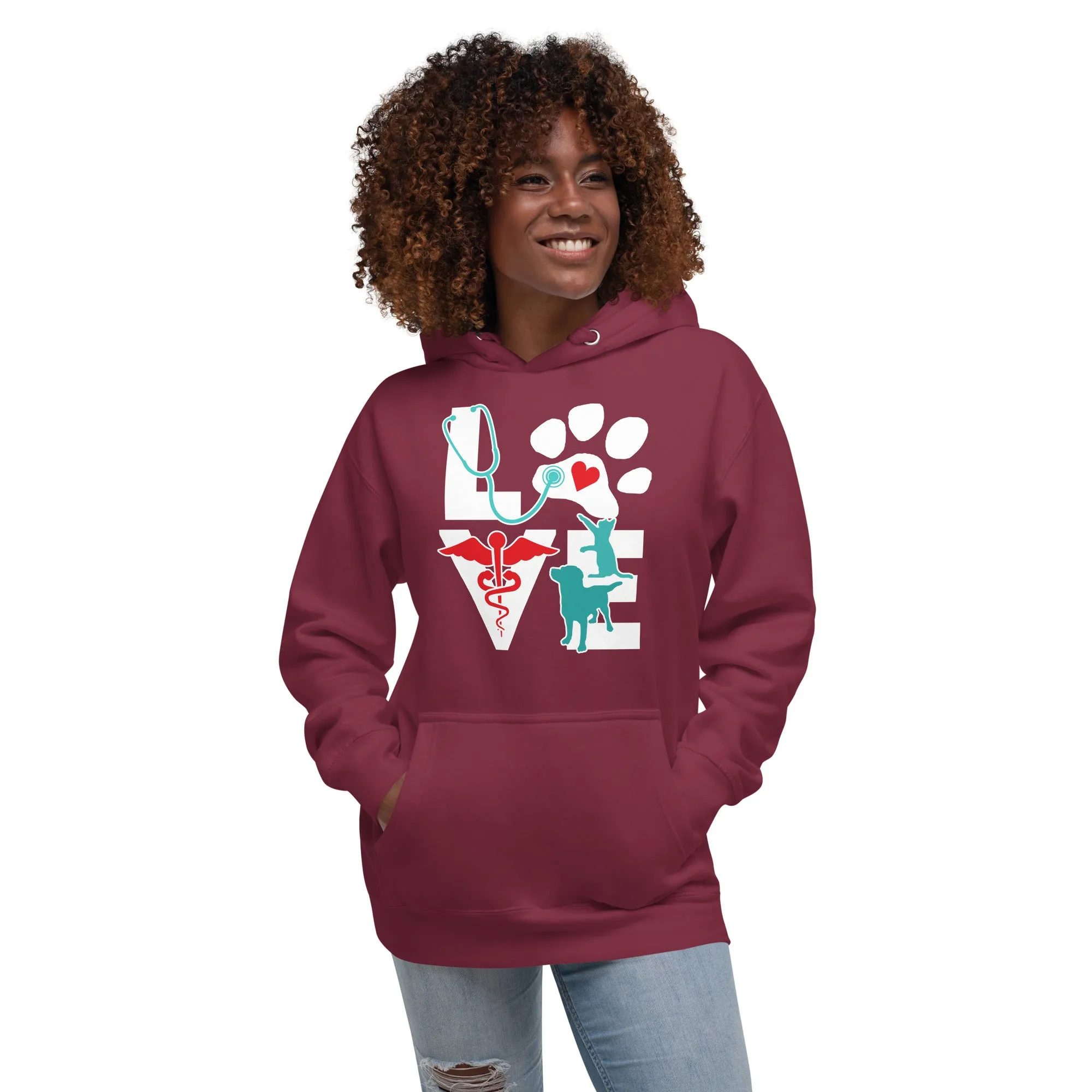Veterinary Love Dog and Cat Unisex Premium Hoodie
