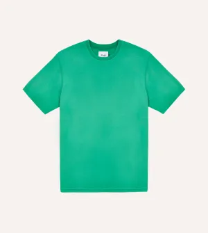 Washed Green Cotton Crew Neck Hiking T-Shirt