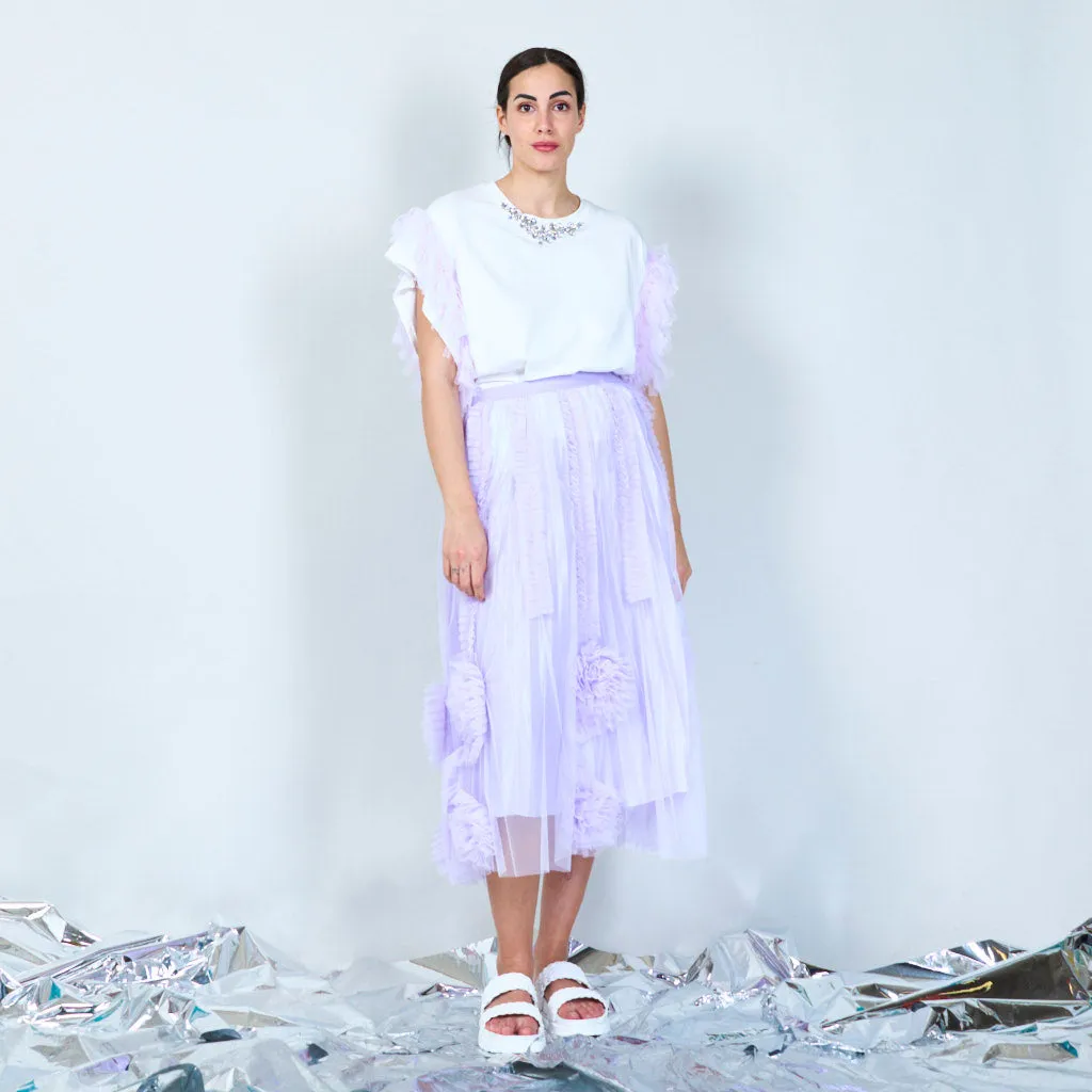 Whimsical tulle-sleeve shirt wholesale