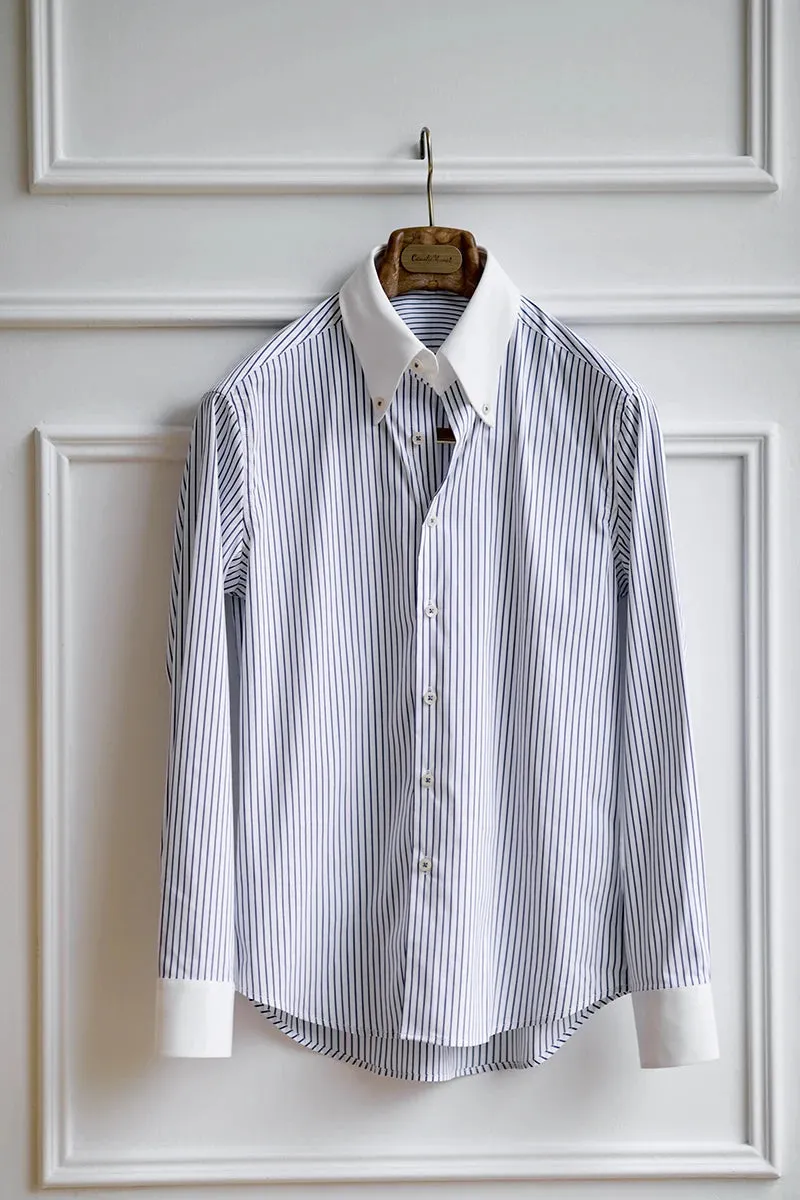 Wiaofellas  -  Spring Autumn Men's New Striped Slim Fit Shirts Male Long Sleeve Dress Shirts Men Buttoned Up Formal Business Shirts