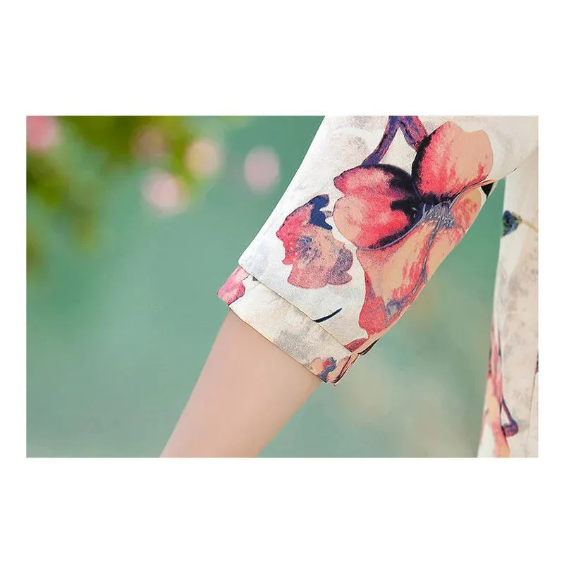 Women's Chiffon Floral Print Top Shirt