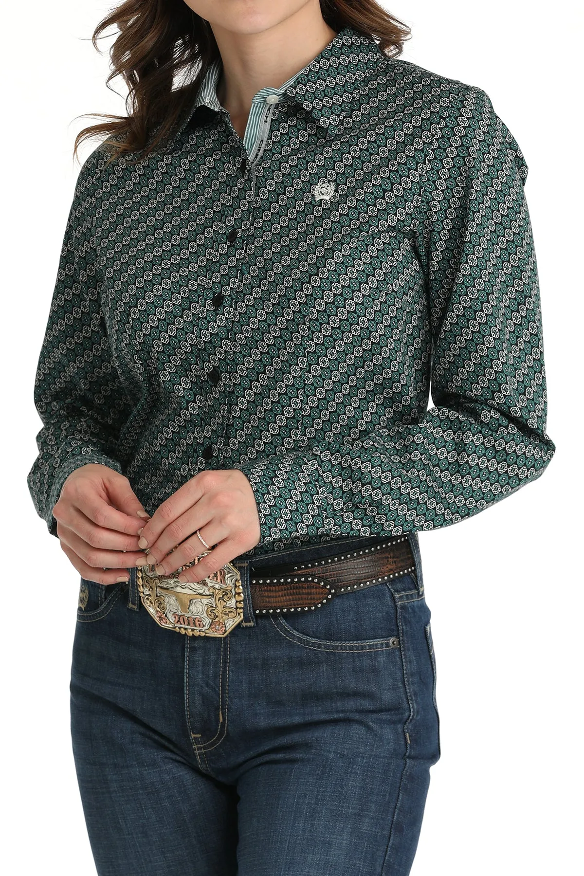 Women's Cinch MSW9165055 Multi-color Print Button Down Western Shirt