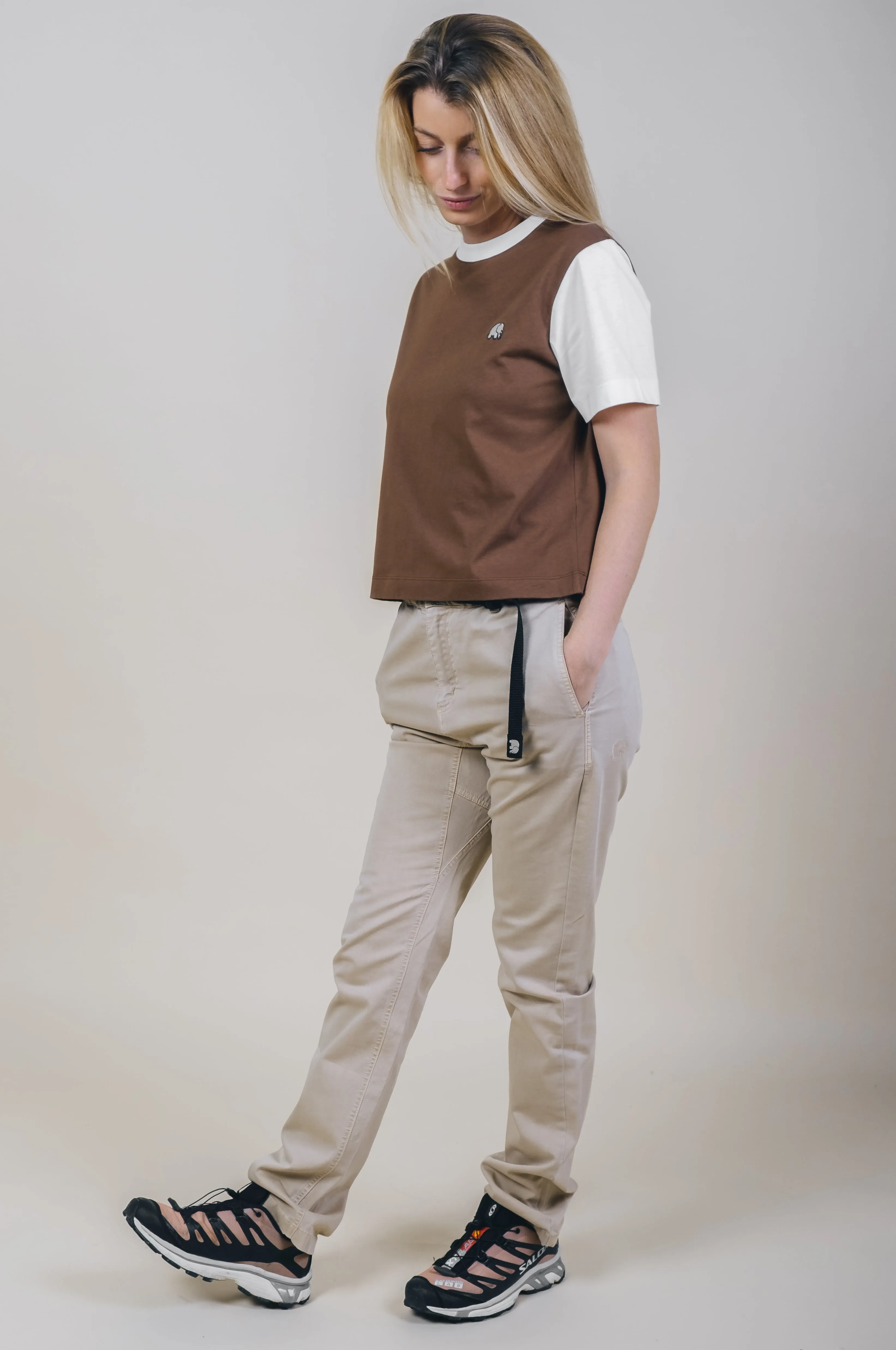 Women's Color Block T-Shirt Cocoa Brown